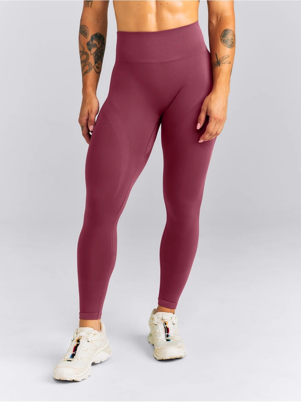 High-Waist Wine Seamless Leggings